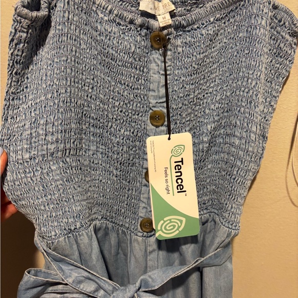 Women's Blue Sleeveless Jumpsuit with Belt Size Medium NWT - Picture 7 of 12